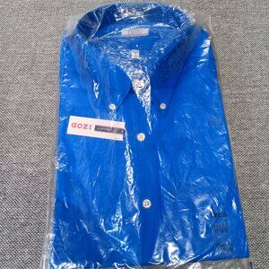 Izod bright blue button down collared shirt - see description